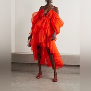 ZIMMERMANN Natura tiered gathered silk-organza halterneck dress